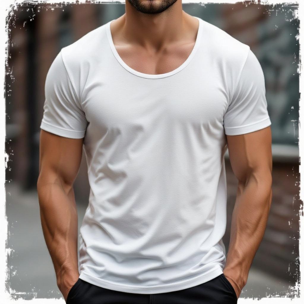 Work out tshirts men
Retro fashion: Men's workout t-shirts, cotton, close-fitting, scoop neck.
