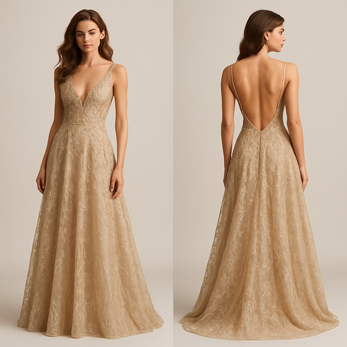 Gown dress backless