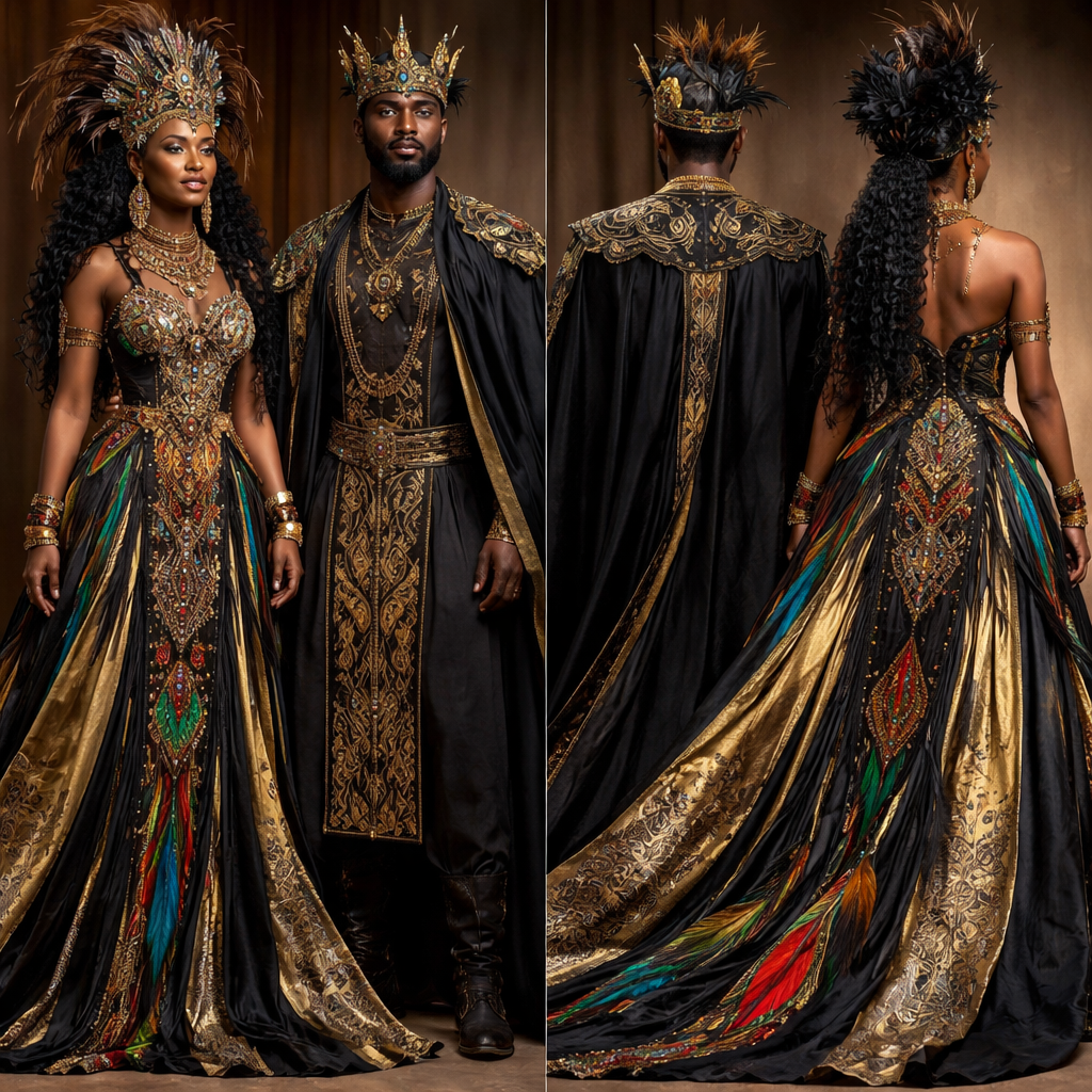 African, West Indian and Native American, rooted in faith, classy and sophisticated, black queen magic, black king magic, indigenous magic, West Indian magic , not overly revealing
African, West Indian and Native American, rooted in faith, classy and sophisticated, black queen magic, black king magic, indigenous magic, West Indian magic , not overly revealing , show front and back