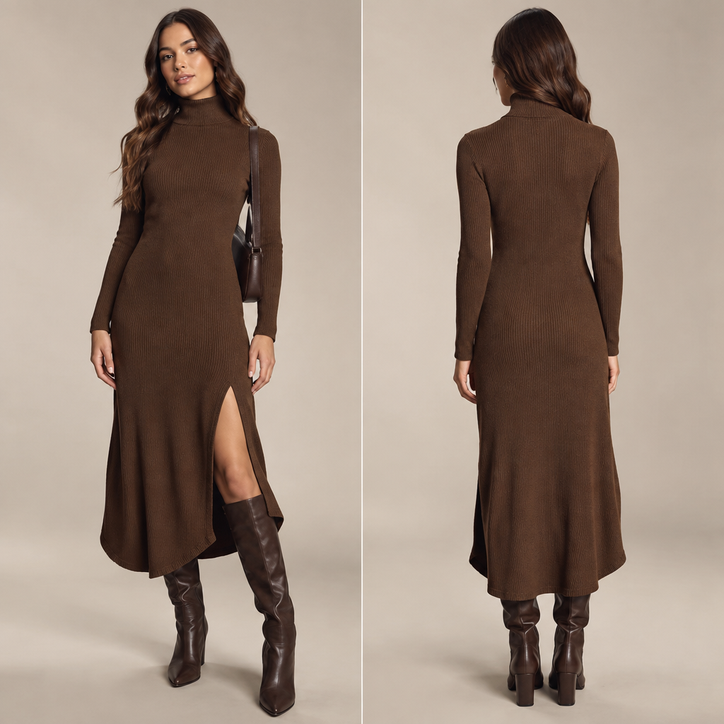 A Female Dress design, suitable for Fall. Consider American fashion — diverse and trend-driven, casual-cool, athleisure influence, regional variety from NYC sophistication to LA relaxed. Current season is Autumn in United States. Present it as professional fashion catalogue photography: the garment is the subject, shown full-length with editorial styling, neutral posing and tasteful, non-suggestive framing.
photorealistic fashion design, A Female Dress design, suitable for Fall. Consider American fashion — diverse and trend-driven, casual-cool, athleisure influence, regional variety from NYC sophistication to LA relaxed. Current season is Autumn in United States. Present it as professional fashion catalogue photography: the garment is the subject, shown full-length with editorial styling, neutral posing and tasteful, non-suggestive framing., just the design no text