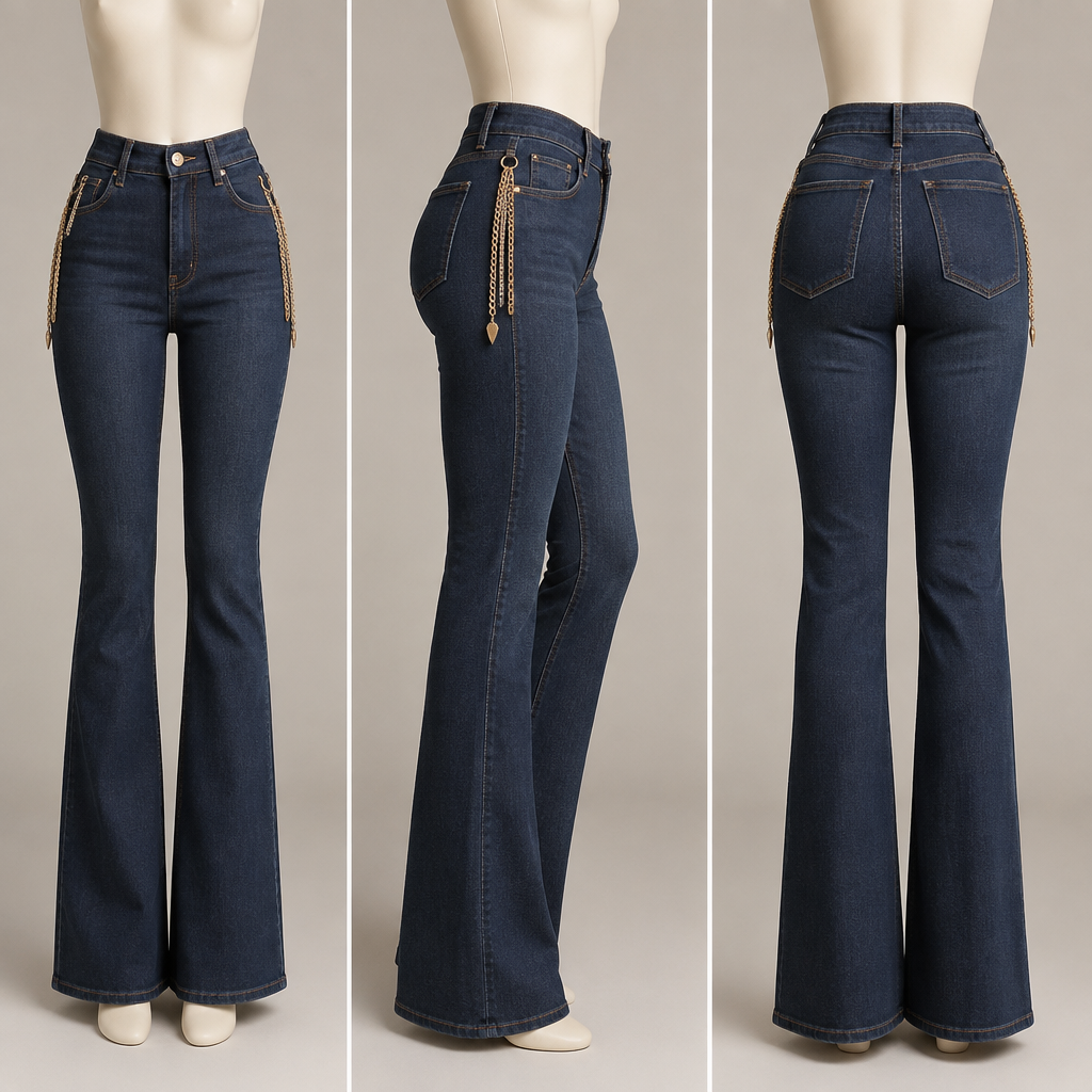 photorealistic fashion design, photorealistic fashion design, photorealistic fashion design, A Female Pants design, made of Denim, with a sleek, smooth finish, with a Tailored silhouette, with modest, full coverage: longer hemlines, higher necklines and covered shoulders, in a Monochrome color palette, for Work, suitable for Summer, suited to a Temperate climate, in Business style, shown on a model with fair skin and a curvy figure Present it as professional fashion catalogue photography: the garment is the subject, shown full-length with editorial styling, neutral posing and tasteful, non-suggestive framing., business style, just the design no text. Refinement: Que sea más delgada la persona con cintura , just the design no text. Refinement: Que el pantalón se vea más sensual pero para trabajo con cadenas delgadas a los lados, just the design no text. Refinement: Que el pantalón esté en un maniquí son nada más que no sea el pantalón
photorealistic fashion design, photorealistic fashion design, photorealistic fashion design, photorealistic fashion design, A Female Pants design, made of Denim, with a sleek, smooth finish, with a Tailored silhouette, with modest, full coverage: longer hemlines, higher necklines and covered shoulders, in a Monochrome color palette, for Work, suitable for Summer, suited to a Temperate climate, in Business style, shown on a model with fair skin and a curvy figure Present it as professional fashion catalogue photography: the garment is the subject, shown full-length with editorial styling, neutral posing and tasteful, non-suggestive framing., business style, just the design no text. Refinement: Que sea más delgada la persona con cintura , just the design no text. Refinement: Que el pantalón se vea más sensual pero para trabajo con cadenas delgadas a los lados, just the design no text. Refinement: Que el pantalón esté en un maniquí son nada más que no sea el pantalón , just the design no text