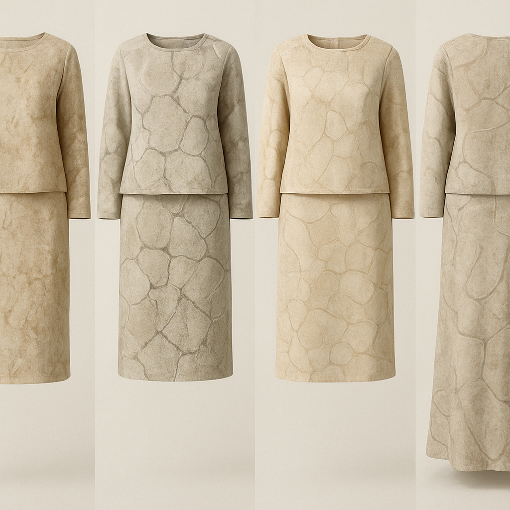 Create a modest two-piece linen set, the first of its kind, featuring a unique stone design that exudes a classy and sophisticated vibe. I’d like four designs, each showcasing different styles and fabrics. Incorporate high-end, unique chic stone designs to make them truly special. Add little sophisticated stone designs.
Create a modest two-piece linen set, the first of its kind, featuring a unique stone design that exudes a classy and sophisticated vibe. I’d like four designs, each showcasing different styles and fabrics. Incorporate high-end, unique chic stone designs to make them truly special. Add little sophisticated stone designs., show front and back