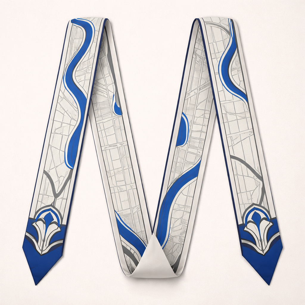 Design a silk scarf that is 5x86cm for the world cup 2026 with no logos or wording
Large negative space
• Clean, architectural layout
• Subtle line work inspired by:
• The KC street grid
• Art Deco elements (KC has great Art Deco heritage)
• River curves (Missouri River as abstract line)
Charcoal / soft white with cobalt
Design a silk scarf that is 5x86cm for the world cup 2026 with no logos or wording
Large negative space
• Clean, architectural layout
• Subtle line work inspired by:
• The KC street grid
• Art Deco elements (KC has great Art Deco heritage)
• River curves (Missouri River as abstract line)
Charcoal / soft white with cobalt, classic style, show front and back