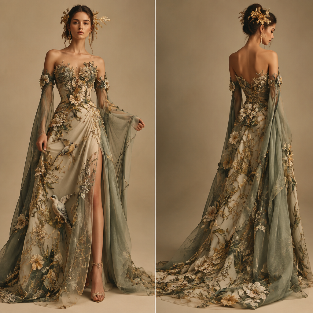 A Female Dress design, suitable for Spring. quiero que me hagas un oufits de met gala sobre la temática de costume art. PY fashion aesthetics. Present it as professional fashion catalogue photography: the garment is the subject, shown full-length with editorial styling, neutral posing and tasteful, non-suggestive framing.
photorealistic fashion design, A Female Dress design, suitable for Spring. quiero que me hagas un oufits de met gala sobre la temática de costume art. PY fashion aesthetics. Present it as professional fashion catalogue photography: the garment is the subject, shown full-length with editorial styling, neutral posing and tasteful, non-suggestive framing., just the design no text