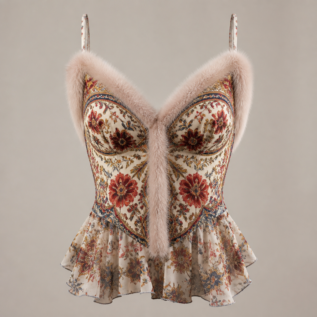 A Female Top design, suitable for Summer. Consider Russian fashion — fur and layering traditions, bold patterns, mix of European elegance and Slavic folk motifs. Current season is Summer in Russia.
photorealistic fashion design, A Female Top design, suitable for Summer. Consider Russian fashion — fur and layering traditions, bold patterns, mix of European elegance and Slavic folk motifs. Current season is Summer in Russia., just the design no text