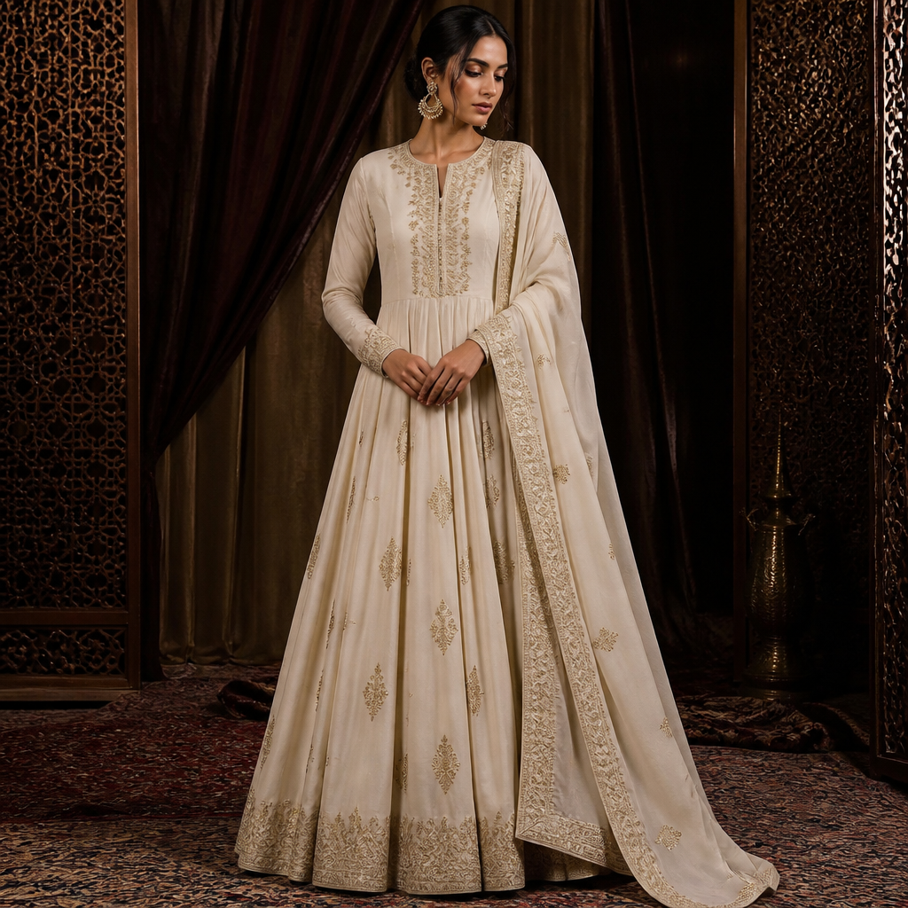 A Dress design, made of Cotton, for Wedding, suitable for Winter, in Middle Eastern style. Pakistan fashion aesthetics.
photorealistic fashion design, A Dress design, made of Cotton, for Wedding, suitable for Winter, in Middle Eastern style. Pakistan fashion aesthetics., middle_eastern style, just the design no text