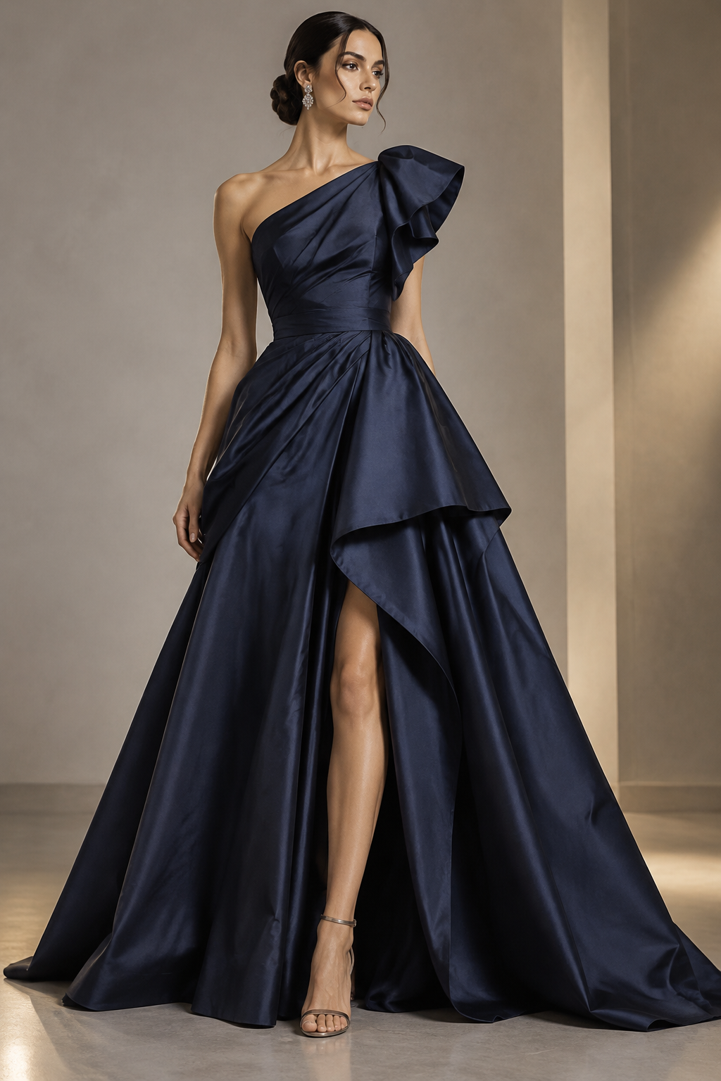 evening gown from taft material
evening gown from taft material , asymmetric style