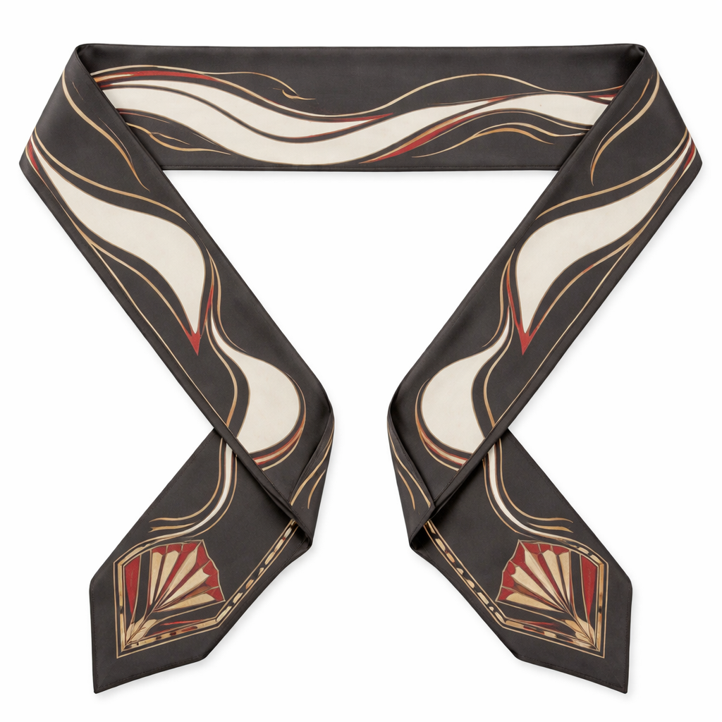 Design a silk scarf that is 5x86cm for the world cup 2026 with no logos or wording
Large negative space
• Art Deco elements (KC has great Art Deco heritage)
• River curves (Missouri River as abstract line)
Charcoal / soft white with red
Design a silk scarf that is 5x86cm for the world cup 2026 with no logos or wording
Large negative space
• Art Deco elements (KC has great Art Deco heritage)
• River curves (Missouri River as abstract line)
Charcoal / soft white with red, classic style, show front and back