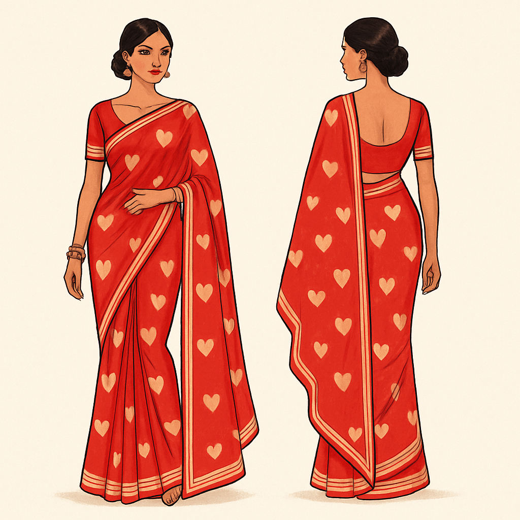 Love saree
Love saree, indian style, show front and back