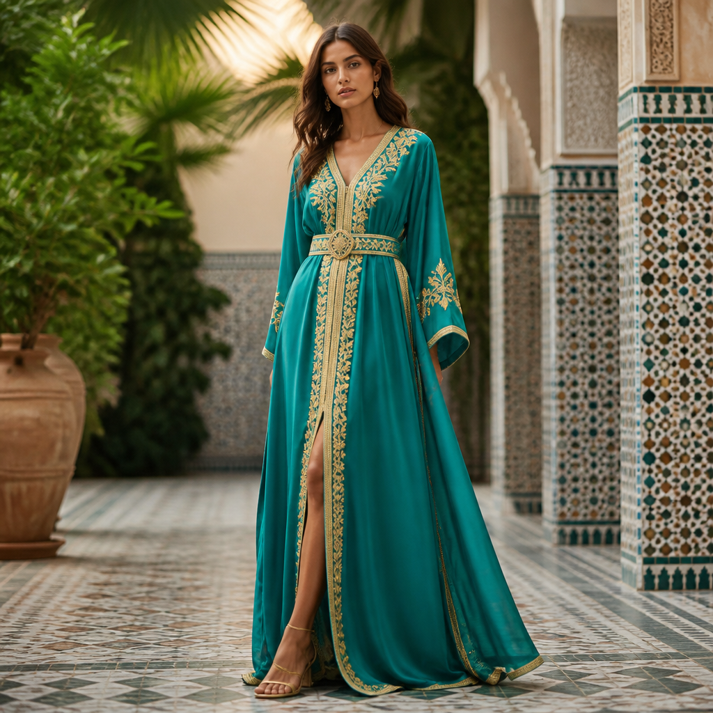 A Female Dress design, suitable for Summer. Consider Moroccan fashion — caftan, djellaba, intricate embroidery, jewel-toned fabrics. Current season is Summer in Morocco.
photorealistic fashion design, A Female Dress design, suitable for Summer. Consider Moroccan fashion — caftan, djellaba, intricate embroidery, jewel-toned fabrics. Current season is Summer in Morocco., just the design no text