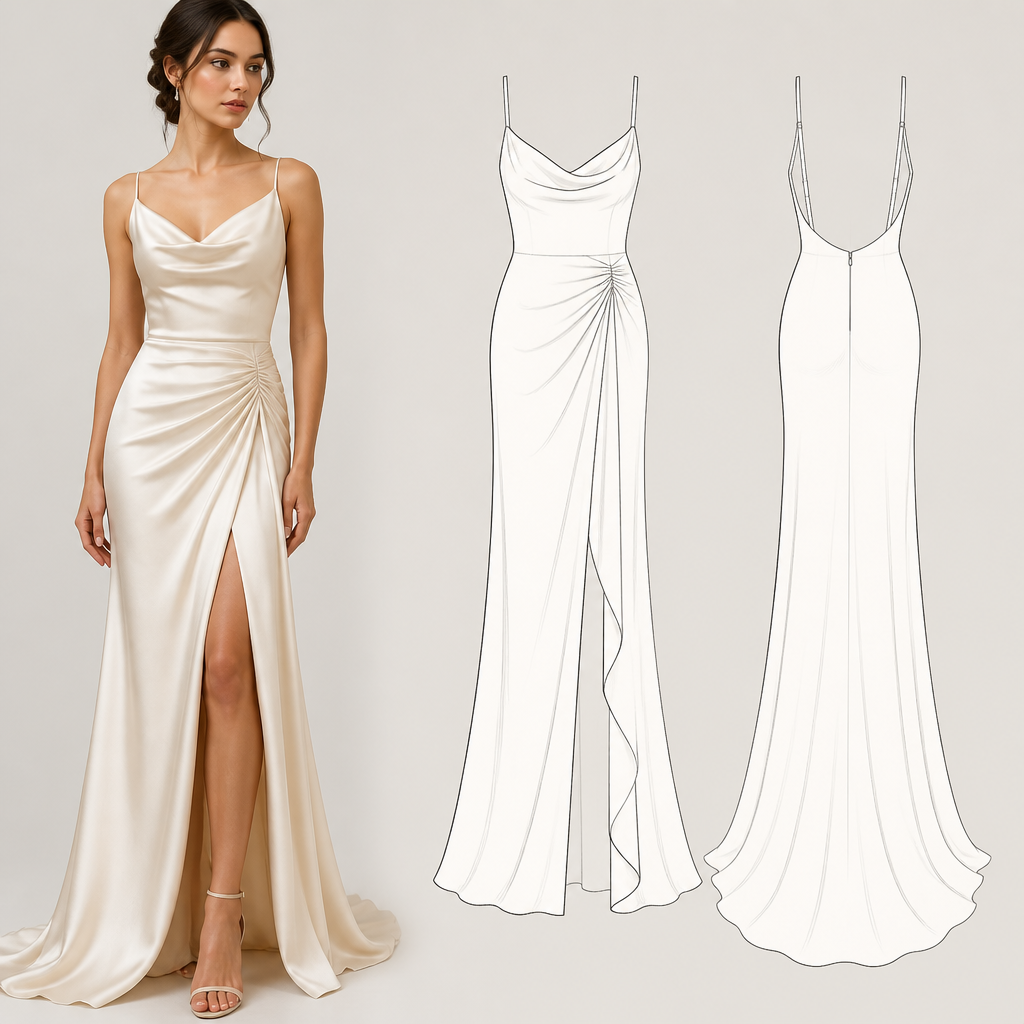 A Female Dress design, suitable for Summer. Wedding. CY fashion aesthetics.
photorealistic fashion design, A Female Dress design, suitable for Summer. Wedding. CY fashion aesthetics., just the design no text