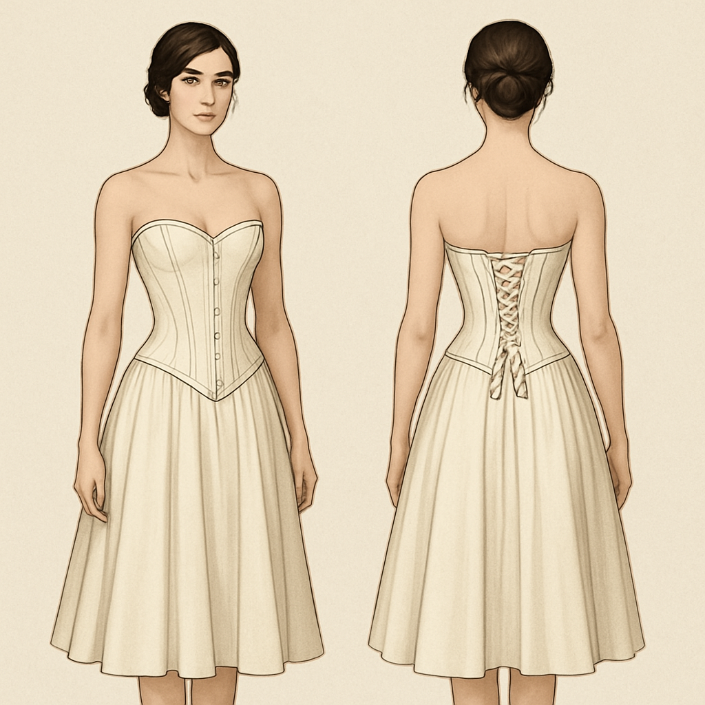 corset dress 


corset dress 
, formal style, show front and back