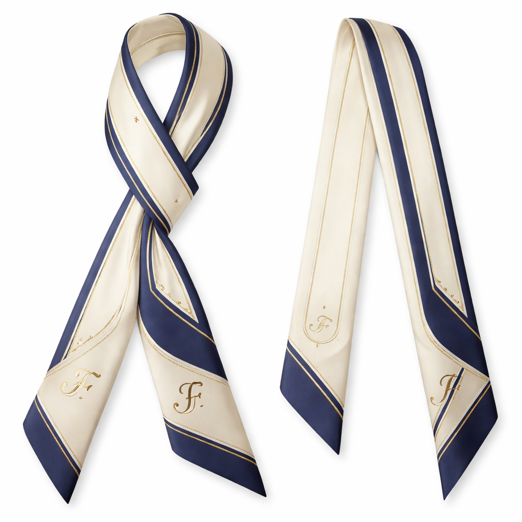 Design a silk scarf thanks 5x 86cm to be wrapped on the handle of a purse.
This is for a collegiate graduation ceremony. No logos or any school relation. Let’s make it simple and tailored. Let’s have JF be the initials. It’s like a sorority social club. Sophisticated and Jolie Franc edition. Make it tailored and simple with l
Design a silk scarf thanks 5x 86cm to be wrapped on the handle of a purse.
This is for a collegiate graduation ceremony. No logos or any school relation. Let’s make it simple and tailored. Let’s have JF be the initials. It’s like a sorority social club. Sophisticated and Jolie Franc edition. Make it tailored and simple with l, classic style, show front and back
