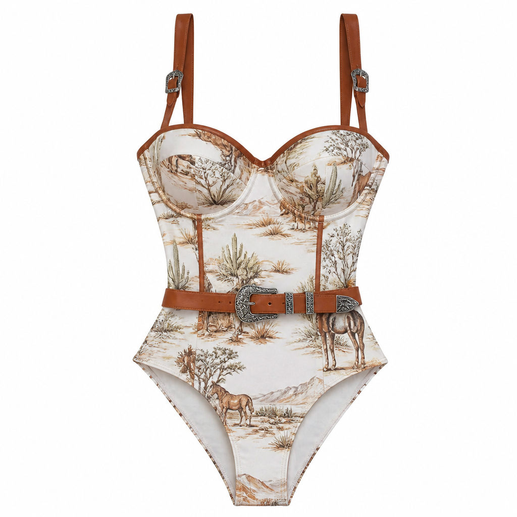A Female Jumpsuit design, in Vacation style. make a super cute western looking swimming suit
photorealistic fashion design, A Female Jumpsuit design, in Vacation style. make a super cute western looking swimming suit, vacation style, just the design no text
