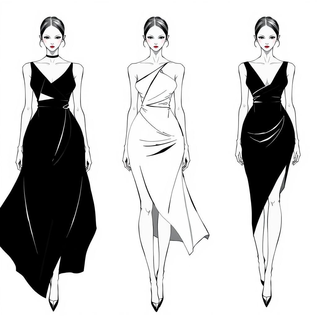 Short dress
Design a short dress embodying minimalist fashion, featuring a sleek silhouette and a monochromatic palette. The fabric flows effortlessly, highlighting clean lines and understated elegance. Incorporate subtle geometric cutouts to add intrigue without excess detailing. Accentuate the look with a single statement accessory, emphasizing simplicity and refined sophistication.