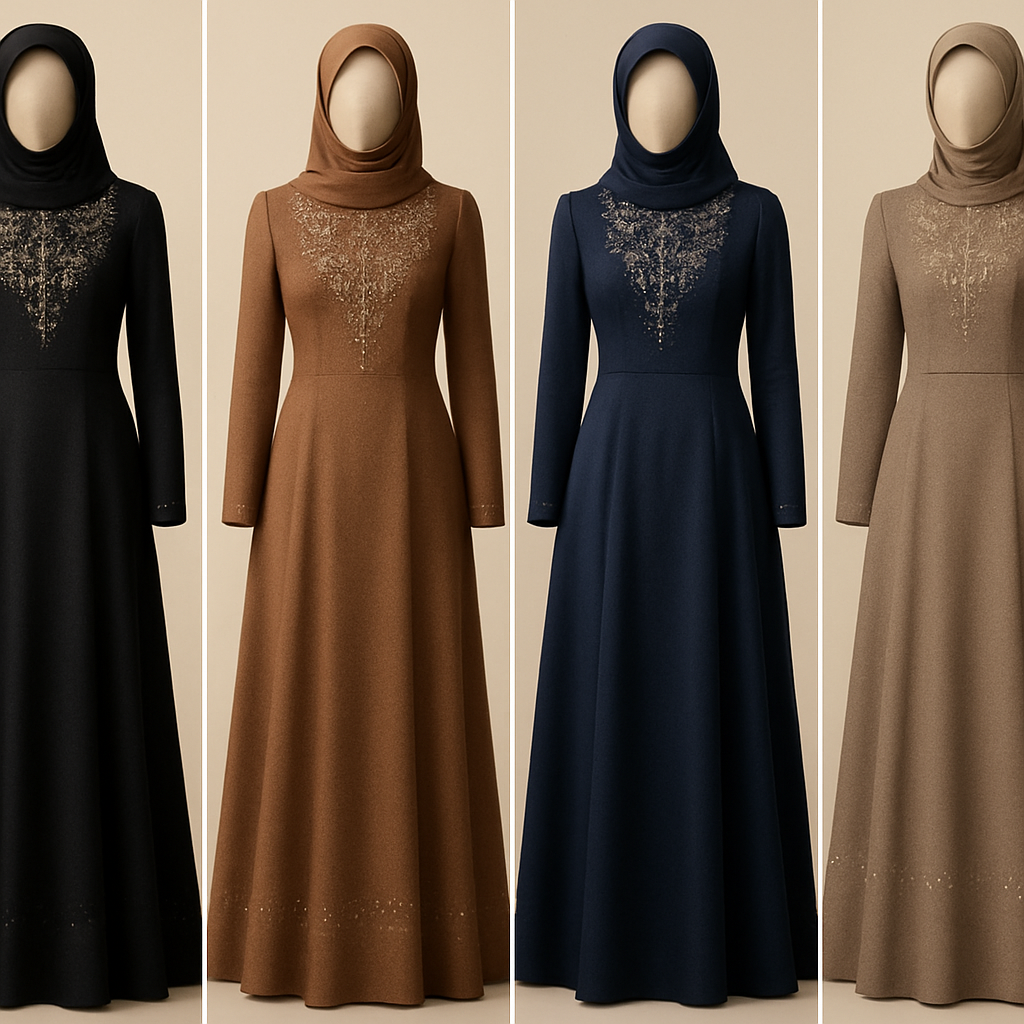 Create me modest two piece that's first in the world, using unique stone design, classy and sophisticated. Keep me 4 designs. Make them rich by adding minimal stone embroidery and stones designs. Showcasing different styles and fabric.
Create me modest two piece that's first in the world, using unique stone design, classy and sophisticated. Keep me 4 designs. Make them rich by adding minimal stone embroidery and stones designs. Showcasing different styles and fabric.