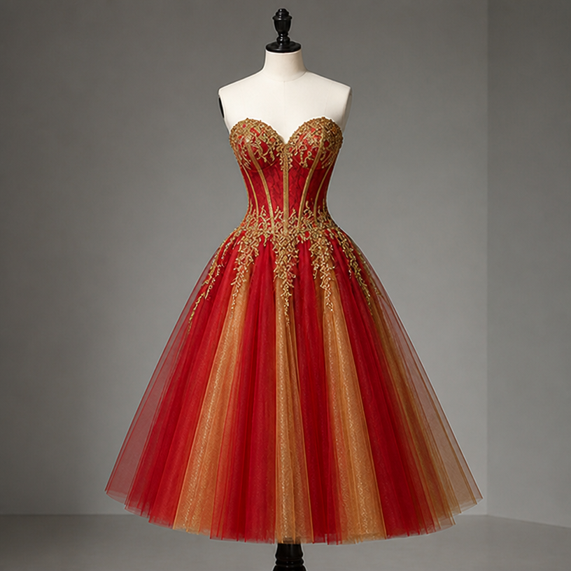 Make it red and golden
edit the attached fashion design with these instructions: Make it red and golden. keep it photorealistic, just the design no text