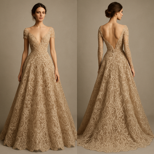 Visionary and creative Haute couture gown reflecting the beauty, elegance and femininity of the lady wearing it