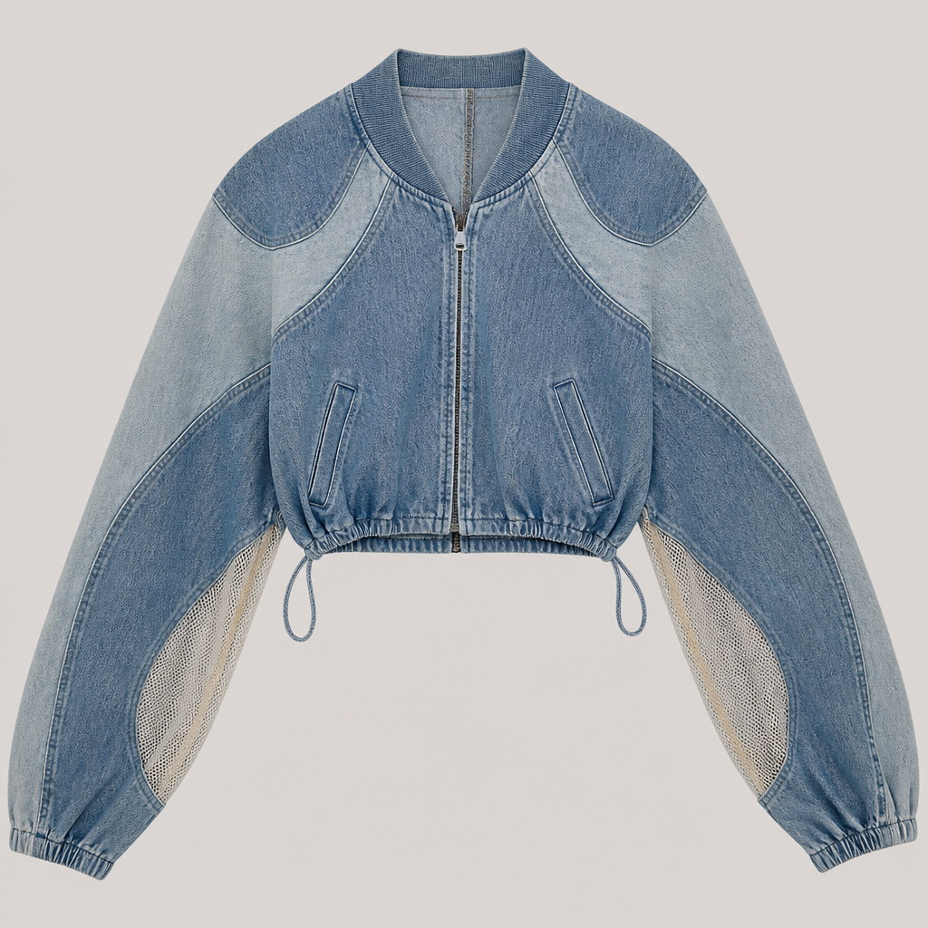 A Female Jacket design, made of Denim, suitable for Summer, in Athleisure + Country + Earthy style. India fashion aesthetics.
photorealistic fashion design, A Female Jacket design, made of Denim, suitable for Summer, in Athleisure + Country + Earthy style. India fashion aesthetics., athleisure style, just the design no text