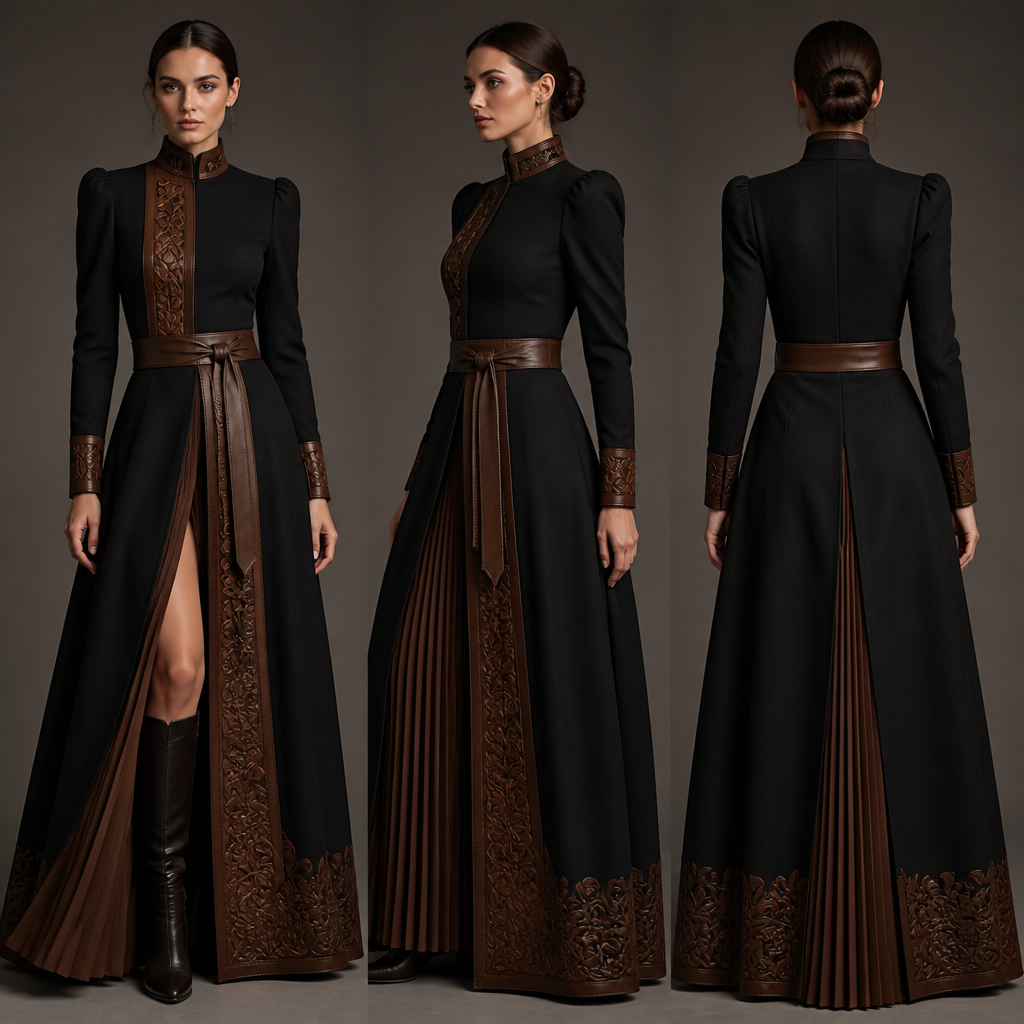 A Female Dress design, suitable for Winter. Consider Argentinian fashion — gaucho-inspired, European elegance, tango-influenced evening wear, leather craftsmanship. Current season is Winter in Argentina.
photorealistic fashion design, A Female Dress design, suitable for Winter. Consider Argentinian fashion — gaucho-inspired, European elegance, tango-influenced evening wear, leather craftsmanship. Current season is Winter in Argentina., just the design no text