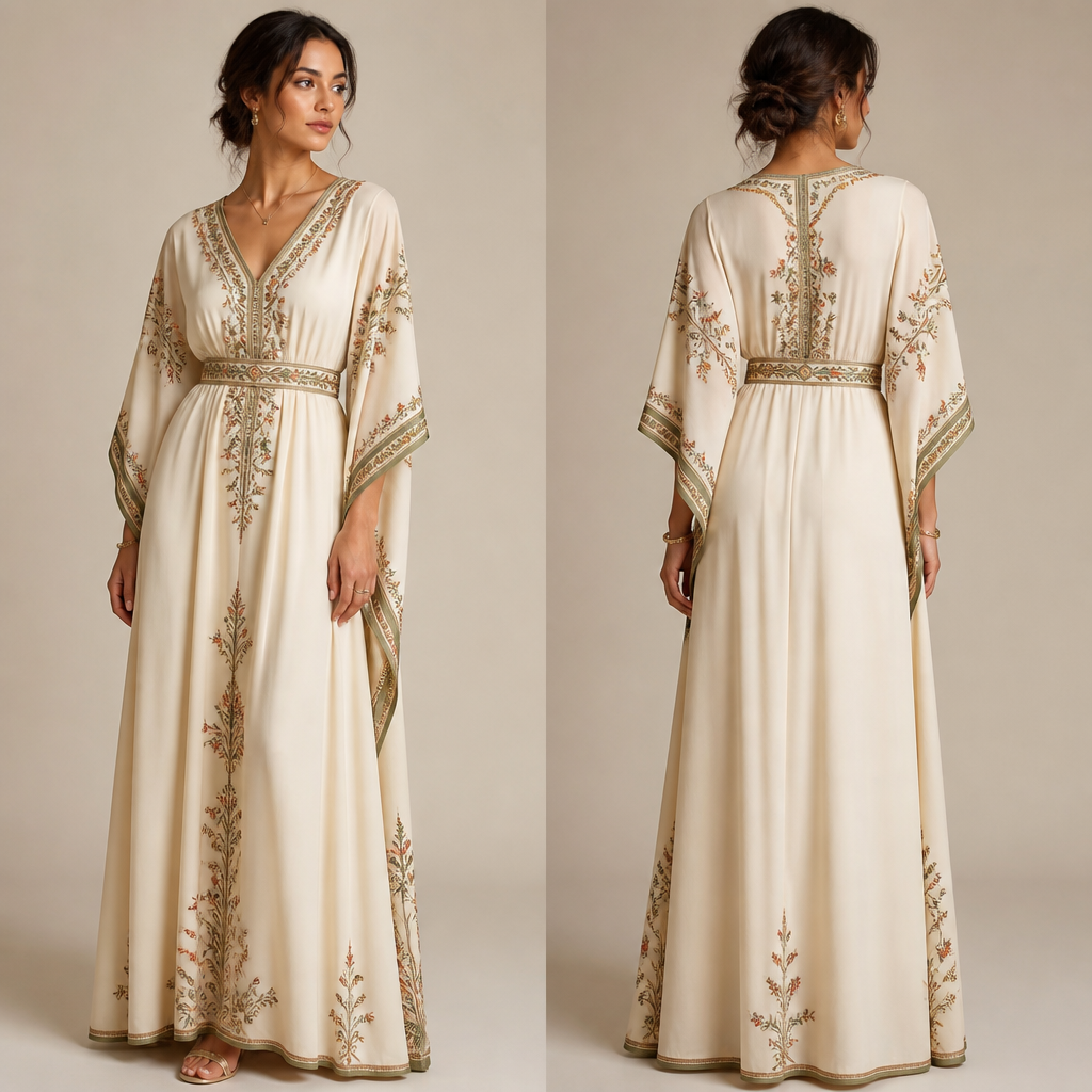 A Dress design. Algeria fashion aesthetics. Current season is Summer in Algeria.
photorealistic fashion design, A Dress design. Algeria fashion aesthetics. Current season is Summer in Algeria., just the design no text, show front and back