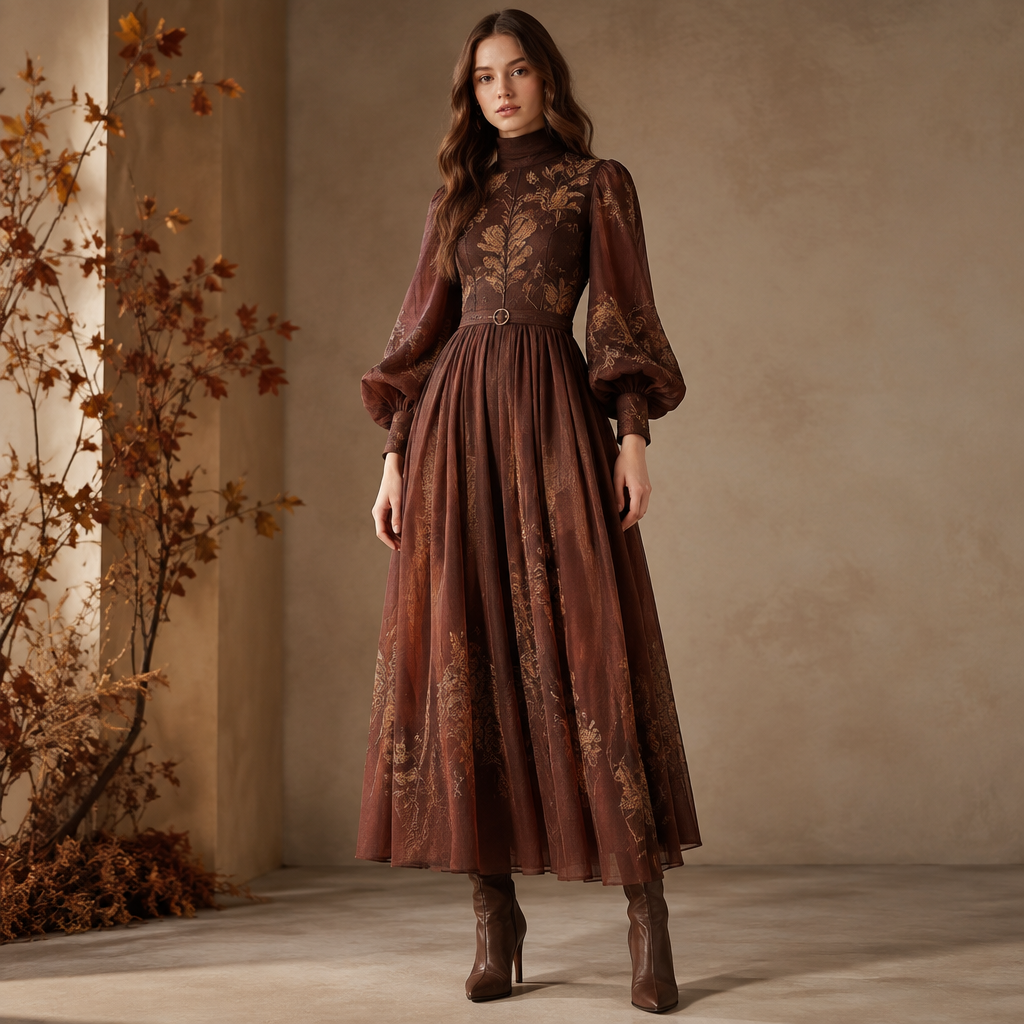 A Female Dress design, suitable for Fall. IQ fashion aesthetics. Current season is Autumn in IQ. Present it as professional fashion catalogue photography: the garment is the subject, shown full-length with editorial styling, neutral posing and tasteful, non-suggestive framing.
photorealistic fashion design, A Female Dress design, suitable for Fall. IQ fashion aesthetics. Current season is Autumn in IQ. Present it as professional fashion catalogue photography: the garment is the subject, shown full-length with editorial styling, neutral posing and tasteful, non-suggestive framing., just the design no text
