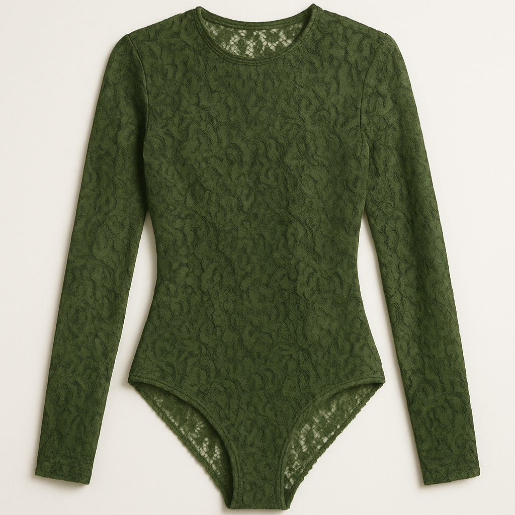 Can you make a long sleeve lace body suit in army green colour
Can you make a long sleeve lace body suit in army green colour