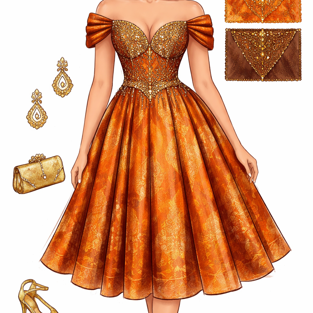 Hi 👋🏽
I’m looking to custom-make a traditional wedding guest dress and I’d like to combine a few design elements I love.
I want a fitted corset-style bodice with a defined waist and a soft deep V neckline (not too revealing). The bodice should have traditional patterns and embroidery/beading inspired by the brown dress I shared, mainly focused around the neckline, bust, and waist.
From the waist down, I’d like a pleated skirt like the white dress — knee-length or slightly below the knee, with no sheer/sieve fabric at the bottom as I’m not the bride. The pleats should start at the waist to flatter a curvy body and skim over the tummy.
For fabric and overall feel, I want something bold, playful, and eye-catching like the orange dress, but still elegant and appropriate for a traditional wedding. I’m thinking a warm colour palette (orange, brown, gold tones).
Sleeves can be off-shoulder short sleeves or structured cap sleeves, whichever will flatter a fuller figure best.
The goal is a dress that defines the waist, gives movement when walking, and looks rich and traditional without looking bridal.
Please let me know if this is possible and what fabric options you’d recommend. Thank you 🌸
Hi 👋🏽
I’m looking to custom-make a traditional wedding guest dress and I’d like to combine a few design elements I love.
I want a fitted corset-style bodice with a defined waist and a soft deep V neckline (not too revealing). The bodice should have traditional patterns and embroidery/beading inspired by the brown dress I shared, mainly focused around the neckline, bust, and waist.
From the waist down, I’d like a pleated skirt like the white dress — knee-length or slightly below the knee, with no sheer/sieve fabric at the bottom as I’m not the bride. The pleats should start at the waist to flatter a curvy body and skim over the tummy.
For fabric and overall feel, I want something bold, playful, and eye-catching like the orange dress, but still elegant and appropriate for a traditional wedding. I’m thinking a warm colour palette (orange, brown, gold tones).
Sleeves can be off-shoulder short sleeves or structured cap sleeves, whichever will flatter a fuller figure best.
The goal is a dress that defines the waist, gives movement when walking, and looks rich and traditional without looking bridal.
Please let me know if this is possible and what fabric options you’d recommend. Thank you 🌸