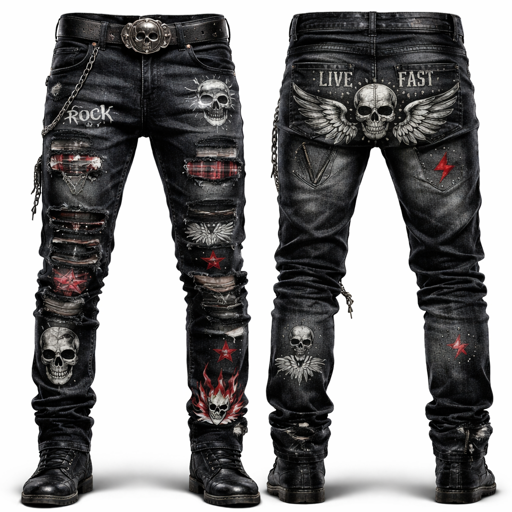 Customer stick and or print dem jeans men’s
Customer stick and or print dem jeans men’s
, rock style, show front and back