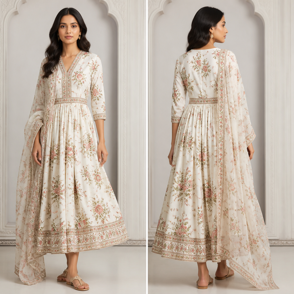A Female Dress design, suitable for Summer, in Classic style. India fashion aesthetics.
photorealistic fashion design, A Female Dress design, suitable for Summer, in Classic style. India fashion aesthetics., classic style, just the design no text
