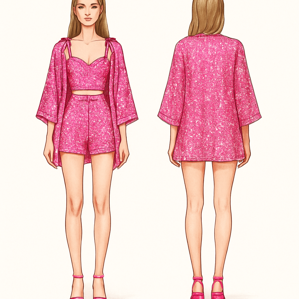 Pink bling blink
Pink bling blink, resort style, show front and back
