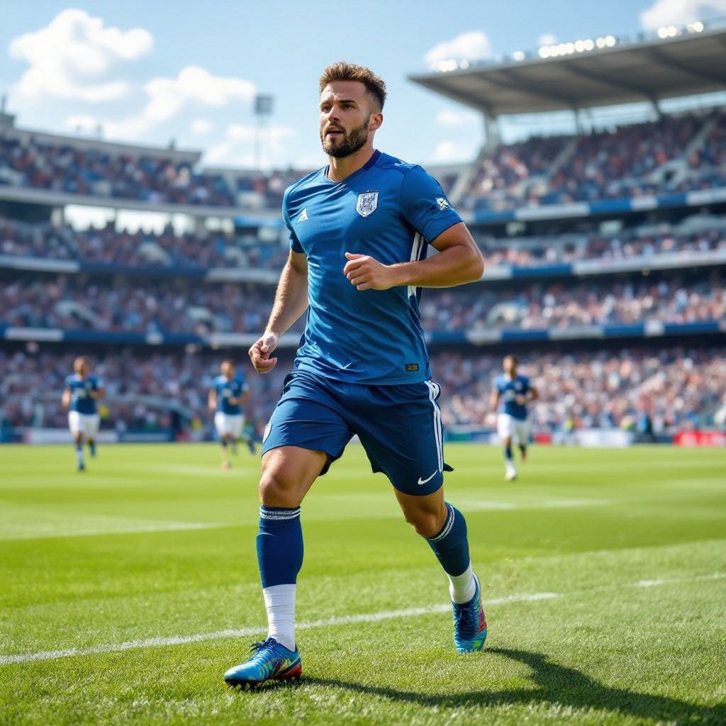 Maglietta da calcio
Football jersey in breathable, moisture-wicking fabric. Classic athletic fit with crew neck, short sleeves, and contrasting side panels.