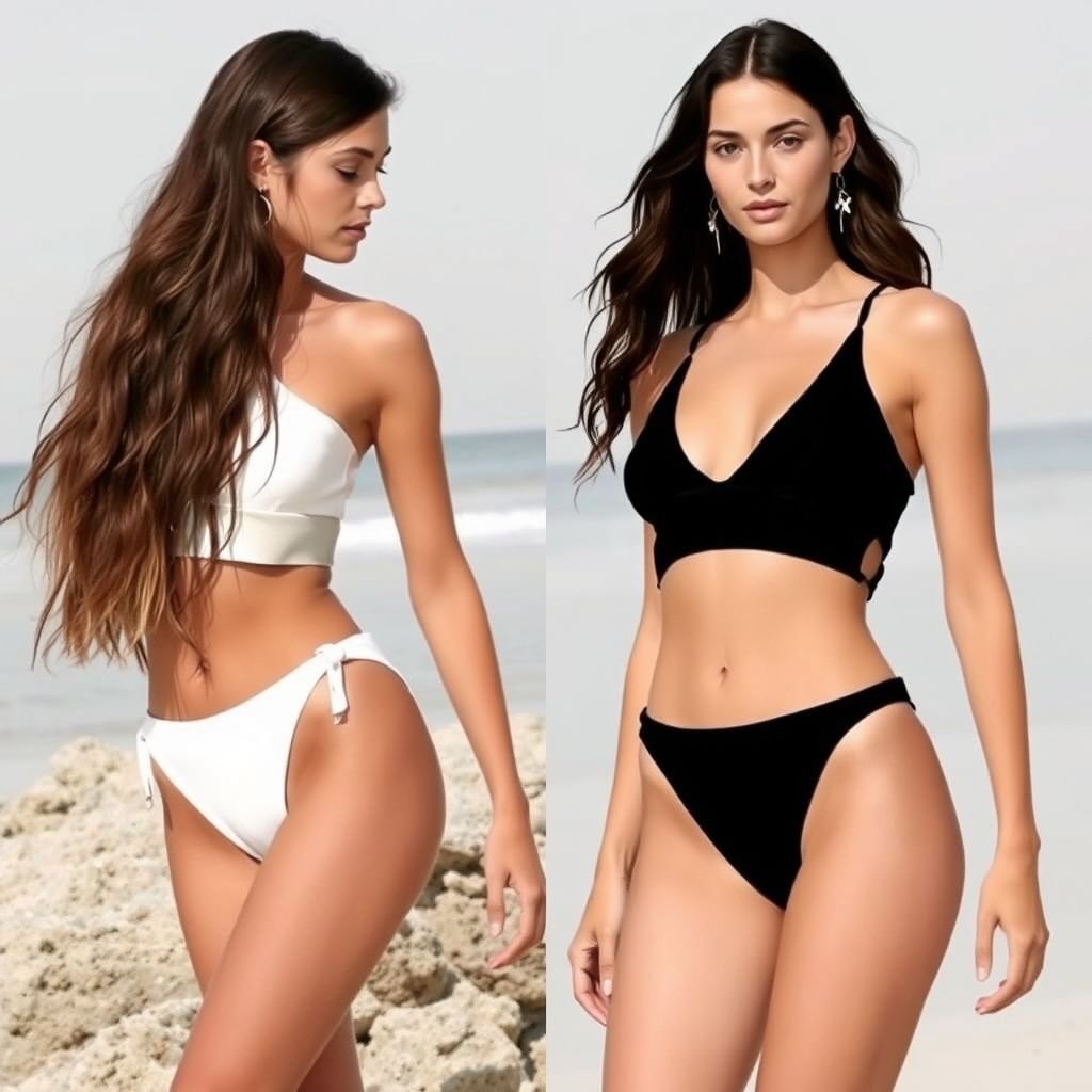 swimwear style ganni
Design a minimalist swimwear collection inspired by Ganni, featuring sleek lines and a monochromatic palette. Incorporate cut-out details and eco-friendly materials that emphasize functionality and comfort. Focus on understated elegance, with minimalist silhouettes that flatter the body, subtle texture variations, and innovative straps. Perfect for effortless beach chic.