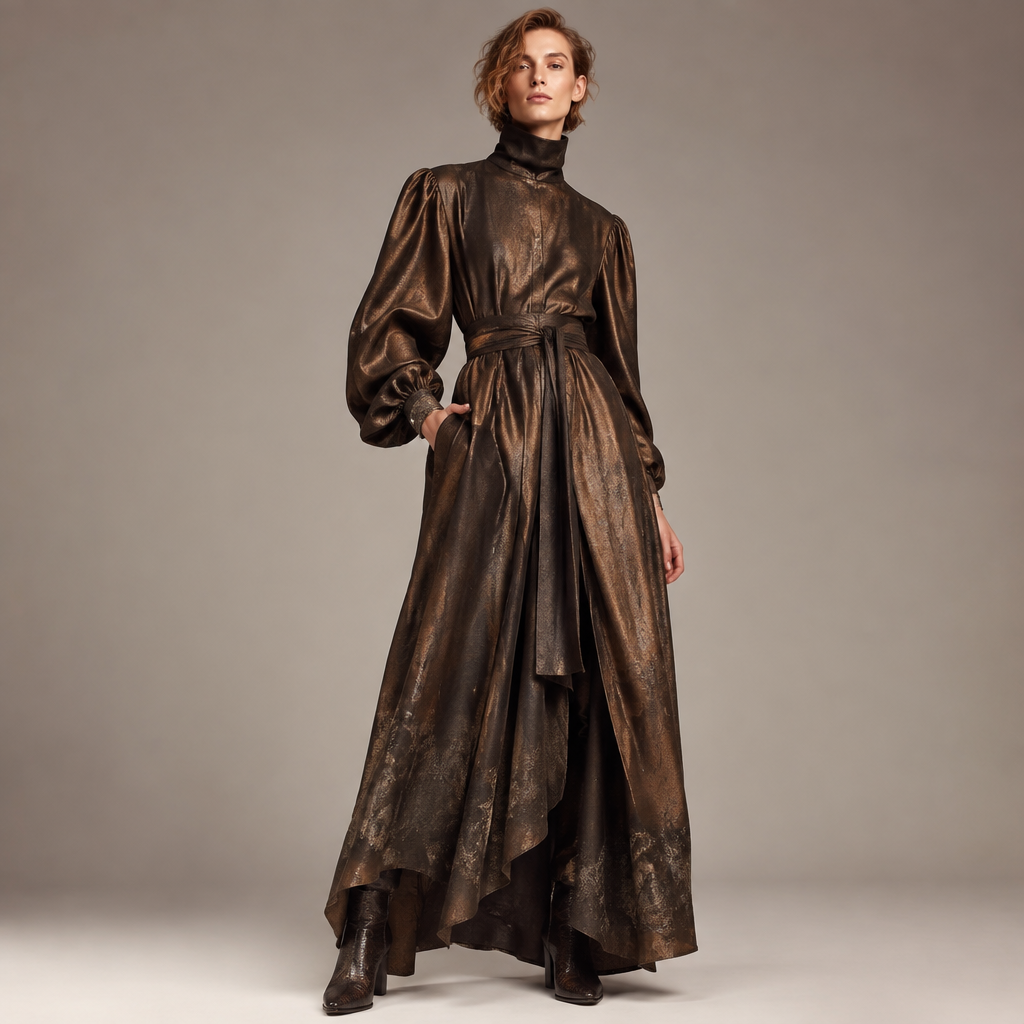 A Unisex Dress design, suitable for Fall, in Glamorous style. TG fashion aesthetics. Present it as professional fashion catalogue photography: the garment is the subject, shown full-length with editorial styling, neutral posing and tasteful, non-suggestive framing.
photorealistic fashion design, A Unisex Dress design, suitable for Fall, in Glamorous style. TG fashion aesthetics. Present it as professional fashion catalogue photography: the garment is the subject, shown full-length with editorial styling, neutral posing and tasteful, non-suggestive framing., glamorous style, just the design no text