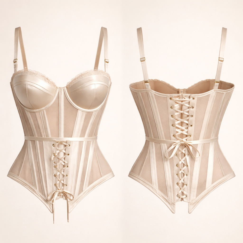 Cupped corset top
Cupped corset top, show front and back