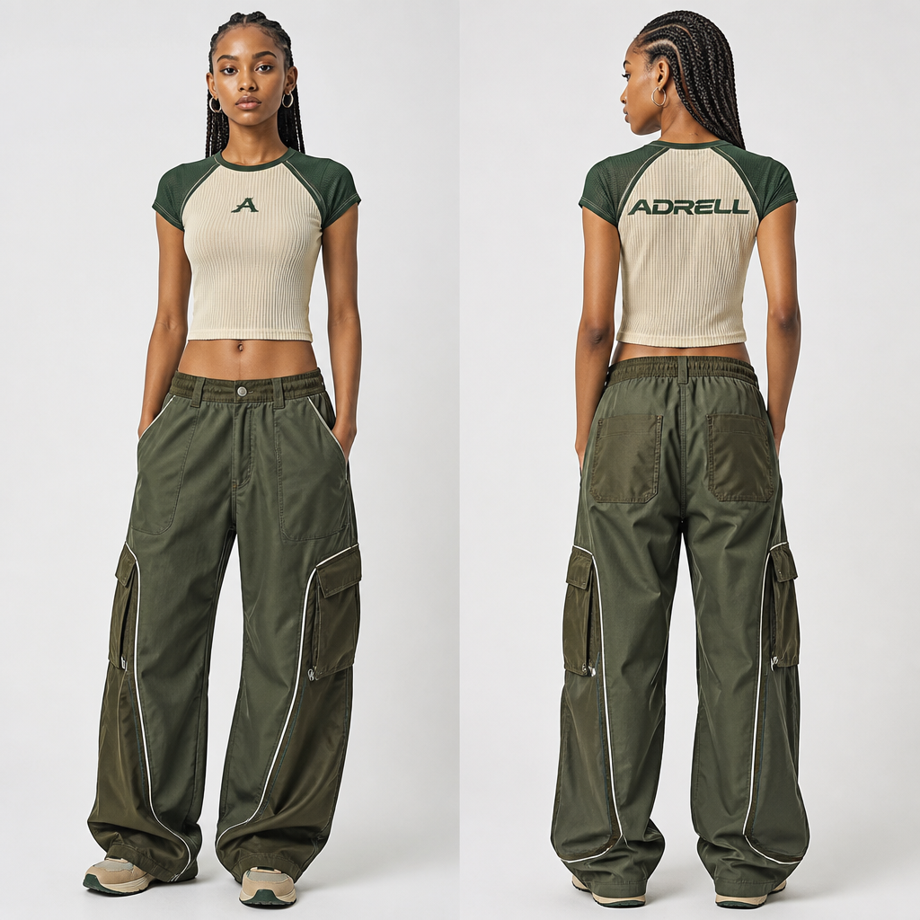 A Female Top design, suitable for Summer, in Streetwear style. The top should have the write up Adrell at the back and a logo A in front. Nigeria fashion aesthetics. Present it as professional fashion catalogue photography: the garment is the subject, shown full-length with editorial styling, neutral posing and tasteful, non-suggestive framing.
photorealistic fashion design, A Female Top design, suitable for Summer, in Streetwear style. The top should have the write up Adrell at the back and a logo A in front. Nigeria fashion aesthetics. Present it as professional fashion catalogue photography: the garment is the subject, shown full-length with editorial styling, neutral posing and tasteful, non-suggestive framing., streetwear style, just the design no text