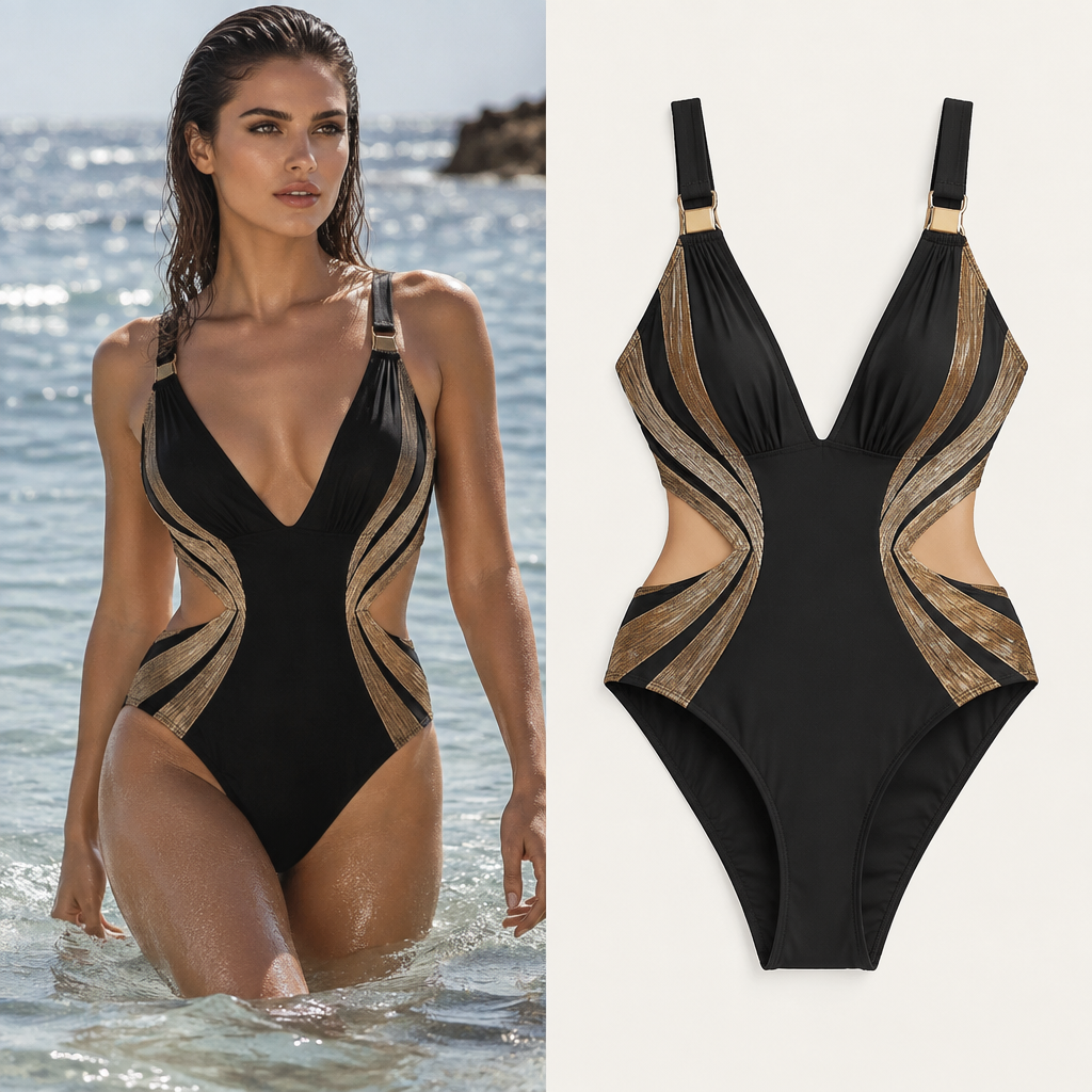 A Female Swimwear design, in Glamorous style. طالعه من البحر. SY fashion aesthetics. Present it as professional fashion catalogue photography: the garment is the subject, shown full-length with editorial styling, neutral posing and tasteful, non-suggestive framing.
photorealistic fashion design, A Female Swimwear design, in Glamorous style. طالعه من البحر. SY fashion aesthetics. Present it as professional fashion catalogue photography: the garment is the subject, shown full-length with editorial styling, neutral posing and tasteful, non-suggestive framing., glamorous style, just the design no text