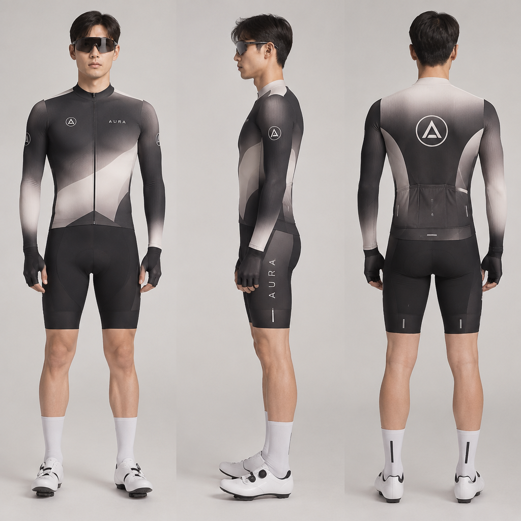 A Male Dress design, suitable for Fall, in Active style. 자전거 의류 팀복을 제작 할건데 요즘 싸이클복 트렌드에 맞게 다시 제작 해줄래 ?
아우라팀 마크가 문구는 적용 해줬으면해. South Korea fashion aesthetics. Present it as professional fashion catalogue photography: the garment is the subject, shown full-length with editorial styling, neutral posing and tasteful, non-suggestive framing.
photorealistic fashion design, A Male Dress design, suitable for Fall, in Active style. 자전거 의류 팀복을 제작 할건데 요즘 싸이클복 트렌드에 맞게 다시 제작 해줄래 ?
아우라팀 마크가 문구는 적용 해줬으면해. South Korea fashion aesthetics. Present it as professional fashion catalogue photography: the garment is the subject, shown full-length with editorial styling, neutral posing and tasteful, non-suggestive framing., active style, just the design no text