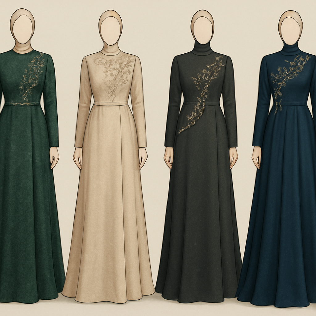 Create me modest two piece that's first in the world, using unique stone design, classy and sophisticated. Keep me 4 designs. Make them rich by adding minimal stone embroidery and stones designs. Showcasing different styles and fabric.
Create me modest two piece that's first in the world, using unique stone design, classy and sophisticated. Keep me 4 designs. Make them rich by adding minimal stone embroidery and stones designs. Showcasing different styles and fabric.