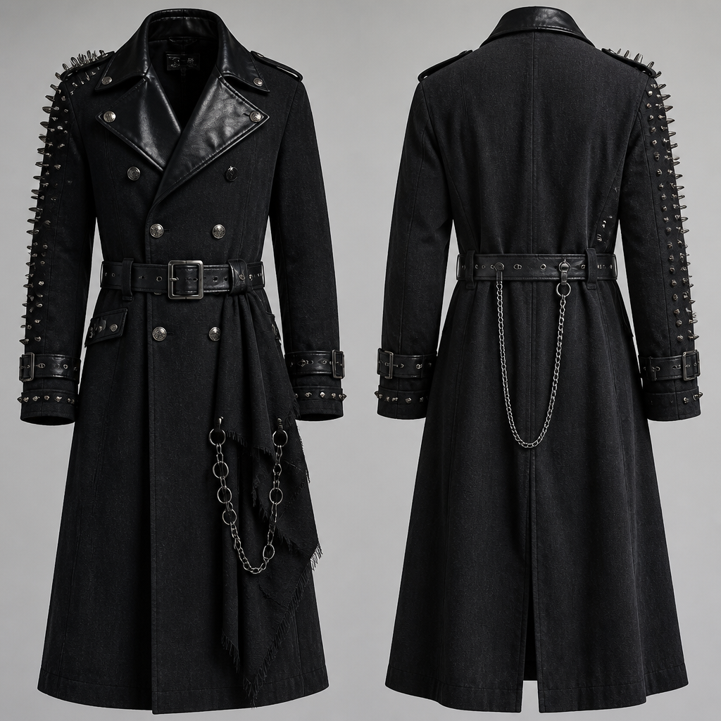 Classic
photorealistic fashion design, Classic , punk style, just the design no text, show front and back