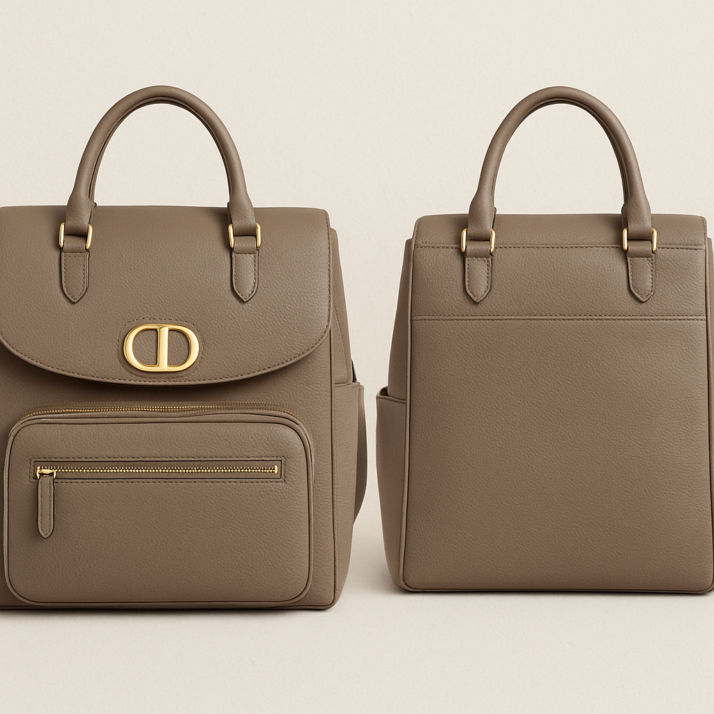 I want a diaper bag Dior style in taupe colour
I want a diaper bag Dior style in taupe colour, classic style, show front and back