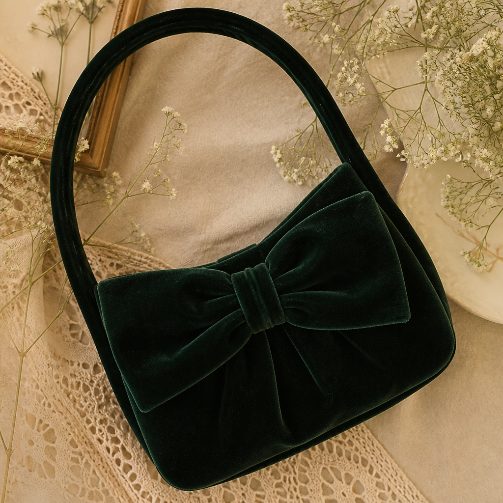 A Accessories design, made of Velvet, for Party, suitable for Winter, in Cottagecore style. India fashion aesthetics.
photorealistic fashion design, A Accessories design, made of Velvet, for Party, suitable for Winter, in Cottagecore style. India fashion aesthetics., cottagecore style, just the design no text