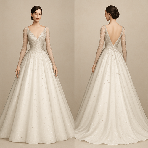 Will like to design a gown for a wedding reception with a little touch of  class and stones