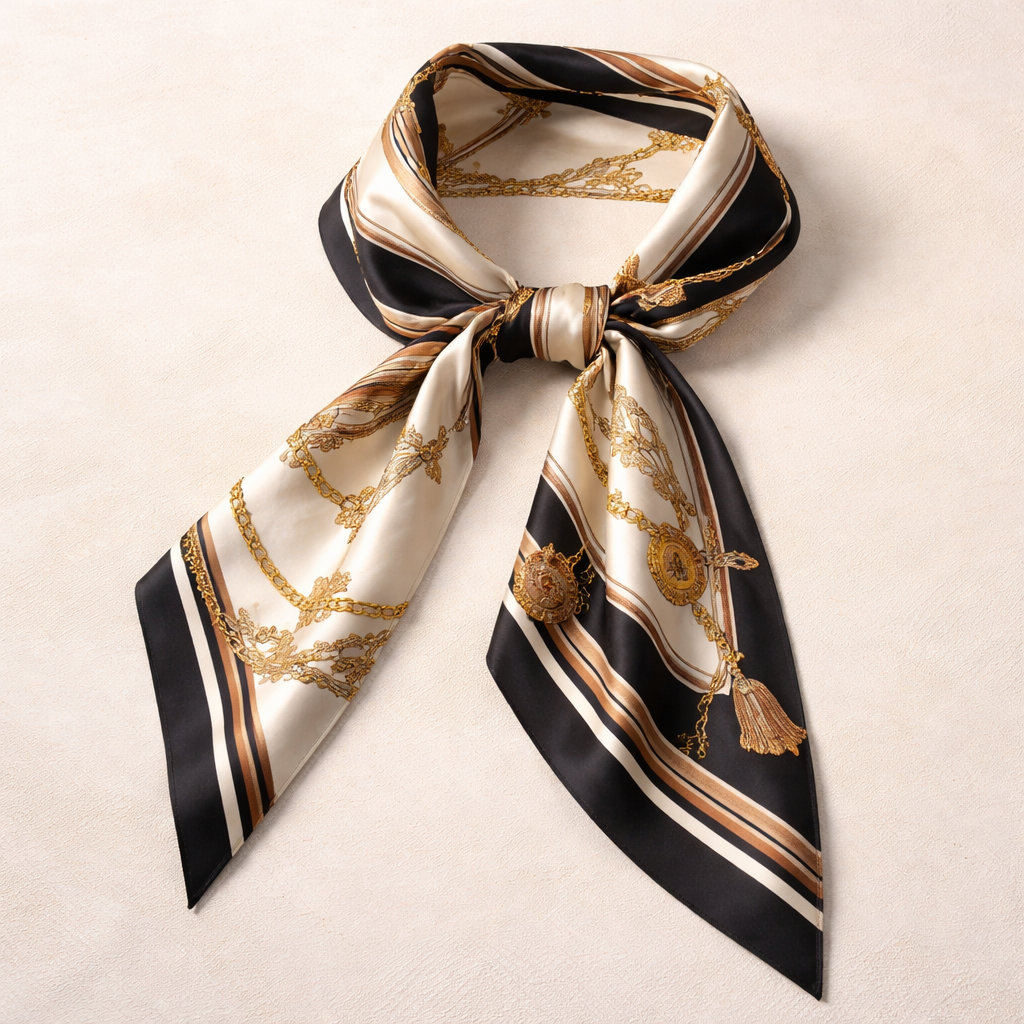 Design a silk scarf 5x86cm that goes with almost everything
Design a silk scarf 5x86cm that goes with almost everything
, classic style