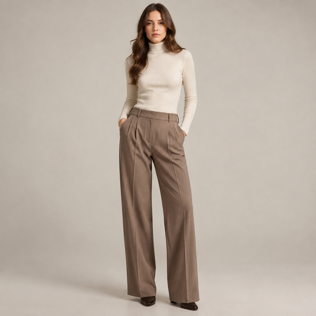 A Female Pants design. Poland fashion aesthetics. Current season is Autumn in Poland. Present it as professional fashion catalogue photography: the garment is the subject, shown full-length with editorial styling, neutral posing and tasteful, non-suggestive framing.
photorealistic fashion design, A Female Pants design. Poland fashion aesthetics. Current season is Autumn in Poland. Present it as professional fashion catalogue photography: the garment is the subject, shown full-length with editorial styling, neutral posing and tasteful, non-suggestive framing., just the design no text