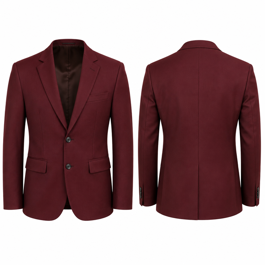 Jacket maroon
photorealistic fashion design, Jacket maroon
, formal style, just the design no text, show front and back