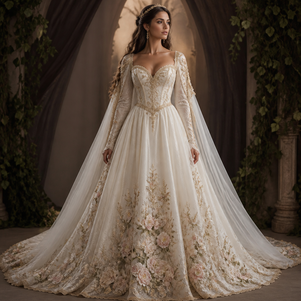 A Dress design, in Medieval style. um vestido de noiva com flores na saia e que não fique vulgar em mulheres peitudas e que seija bem delicado e que me Fassa parecer uma princesa. Brazil fashion aesthetics.
photorealistic fashion design, A Dress design, in Medieval style. um vestido de noiva com flores na saia e que não fique vulgar em mulheres peitudas e que seija bem delicado e que me Fassa parecer uma princesa. Brazil fashion aesthetics., medieval style, just the design no text