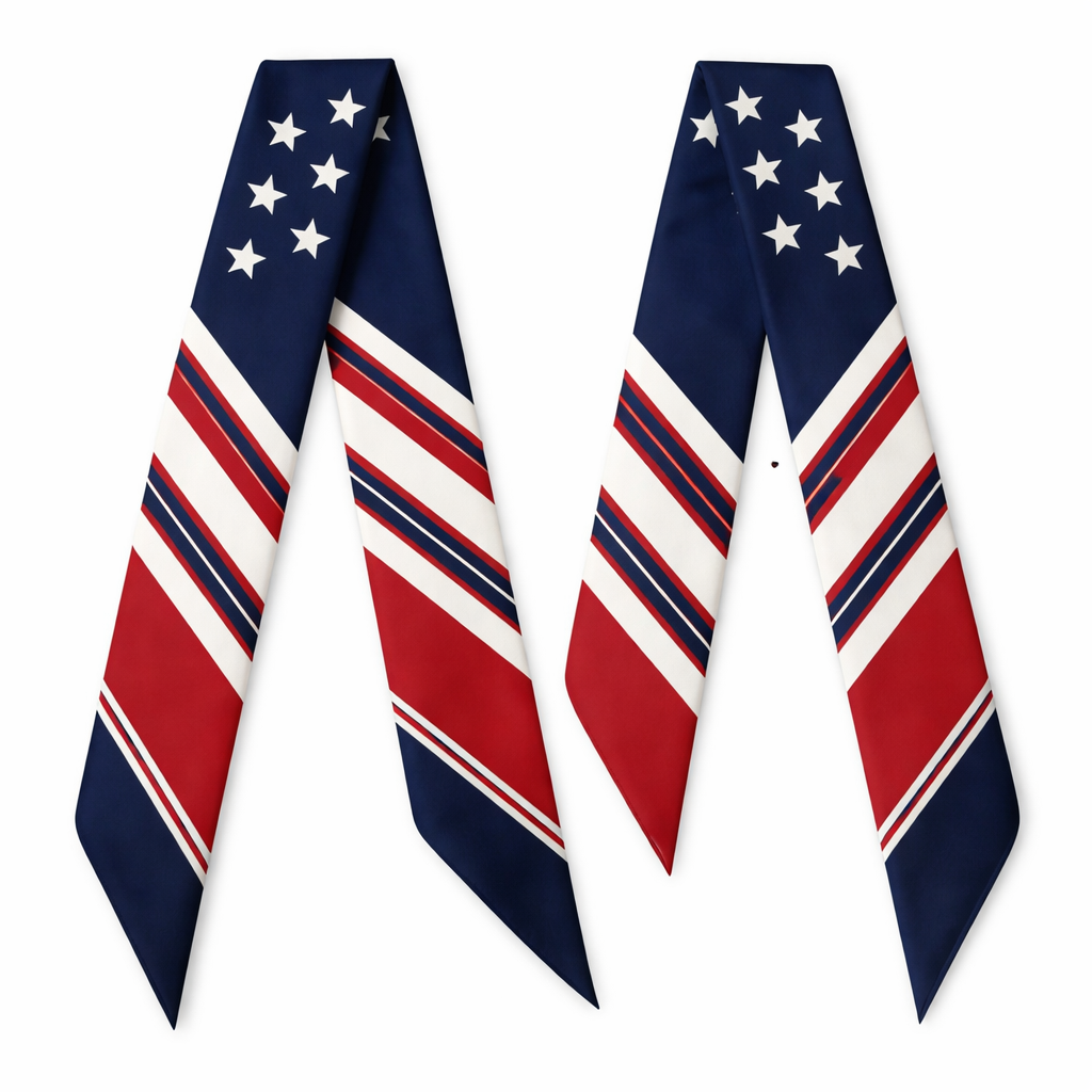 Design a silk twilly scarf that is 5x 86cm that is for the United States of America’s 250th birthday. No words or logos. Ralph Lauren vibe. Way simpler. Even more simple. Make it preppy. Like Blair Waldorf from gossip girl
Design a silk twilly scarf that is 5x 86cm that is for the United States of America’s 250th birthday. No words or logos. Ralph Lauren vibe. Way simpler. Even more simple. Make it preppy. Like Blair Waldorf from gossip girl, classic style, show front and back