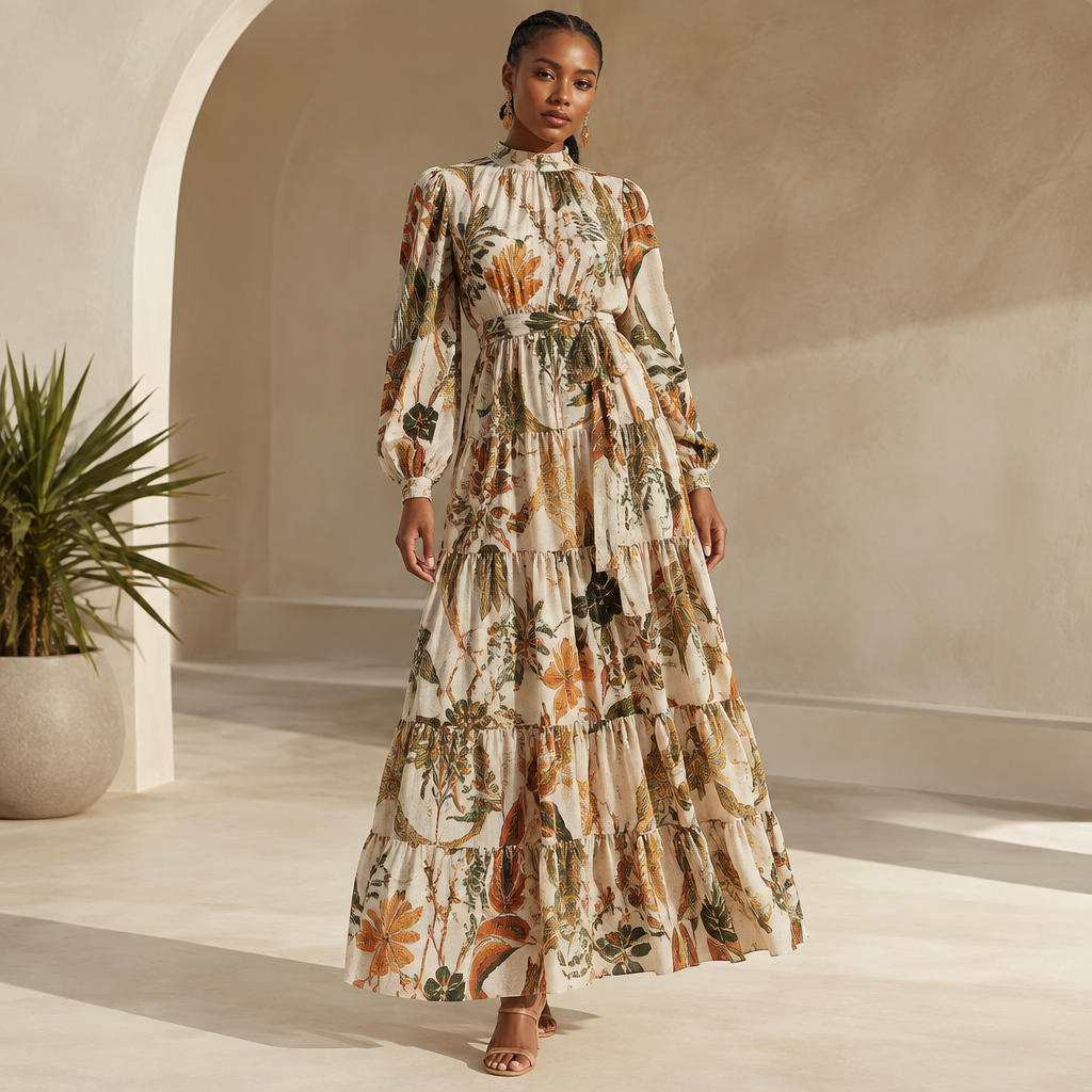 A Female Dress design, with modest, full coverage: longer hemlines, higher necklines and covered shoulders, suitable for Spring. South Africa fashion aesthetics. Present it as professional fashion catalogue photography: the garment is the subject, shown full-length with editorial styling, neutral posing and tasteful, non-suggestive framing.
photorealistic fashion design, A Female Dress design, with modest, full coverage: longer hemlines, higher necklines and covered shoulders, suitable for Spring. South Africa fashion aesthetics. Present it as professional fashion catalogue photography: the garment is the subject, shown full-length with editorial styling, neutral posing and tasteful, non-suggestive framing., just the design no text