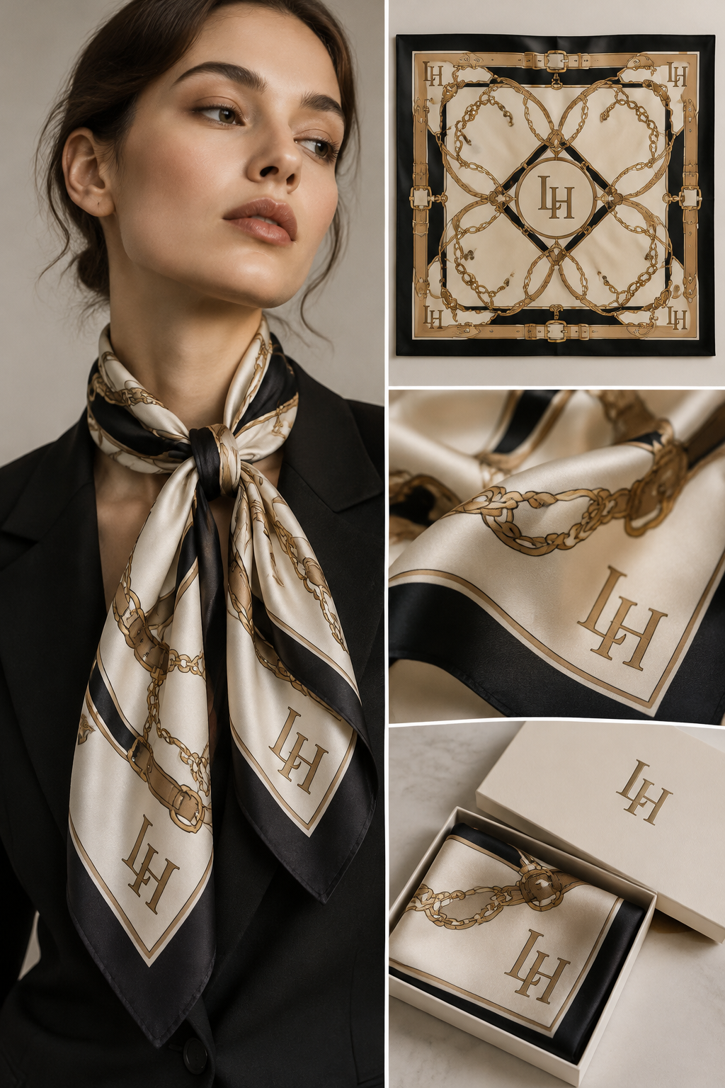 silki scarf, with logo LH
silki scarf, with logo LH